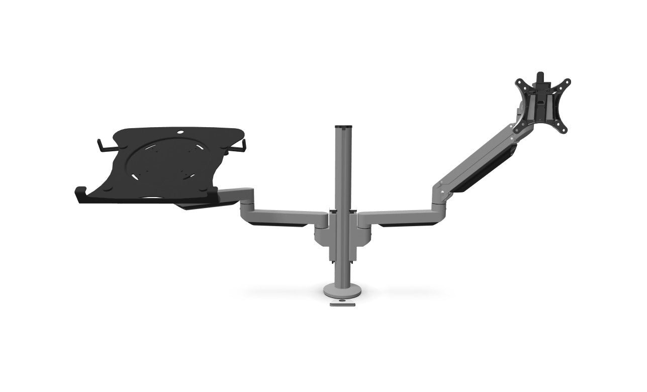 Bras pour écran avec support ordinateur portable
